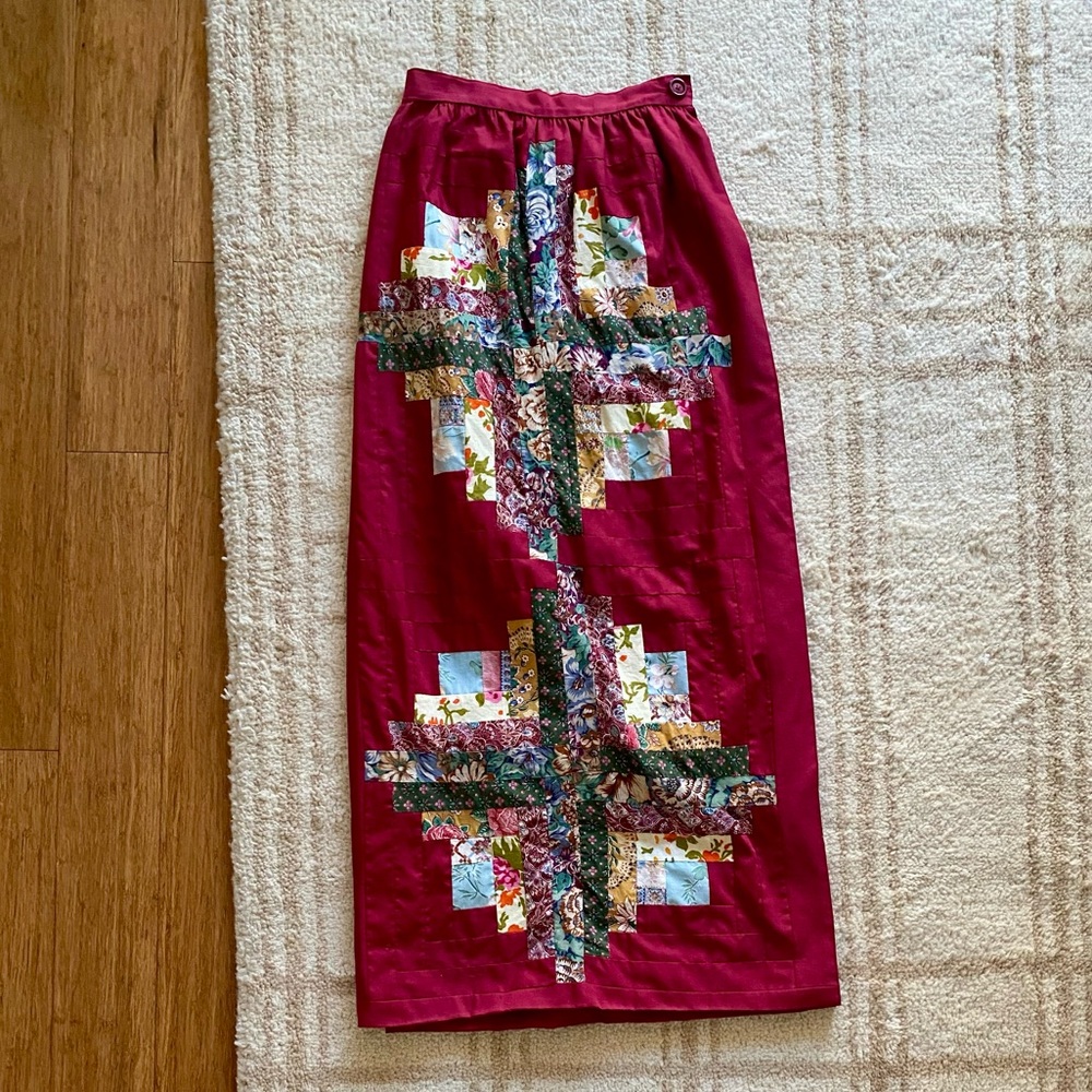 Red Patchwork Skirt